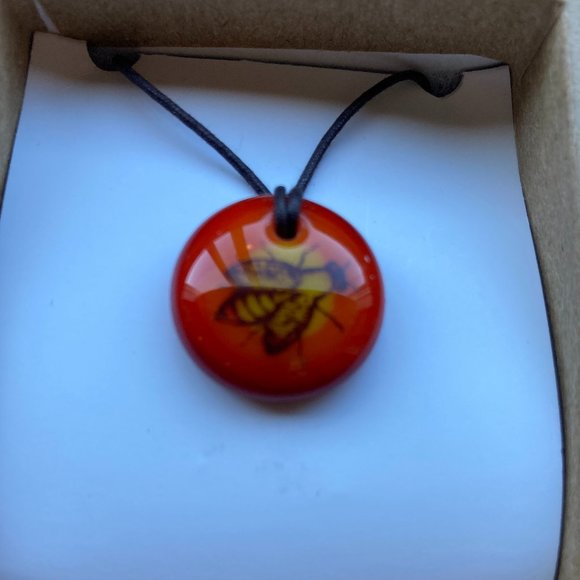 Handmade Glass Honeybee Necklace by Leila Cools - Picture 3 of 4